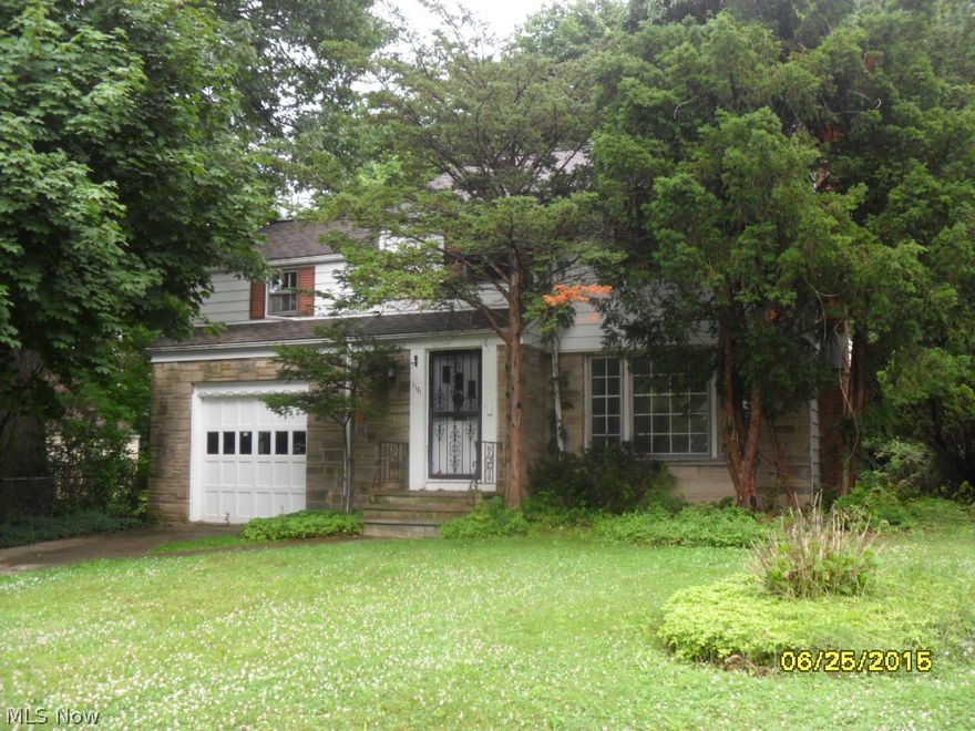 Colonial style home with 3 bedrooms 1.5 bathrooms and 1,437 square feet of living space. This property offers much potential to a buyer will to do the renovations to bring this property back to life again. This home also feature partially finished basement, 1 car attached garage and much more. The main house roof is newer and property also has newer furnace and hot water tank.  The buyer must assume the Cleveland Heights point of sale violations.  The inspection has been completed and escrow requirement is not too high.