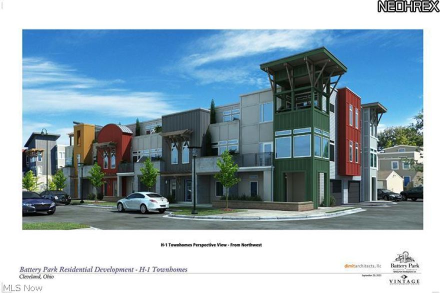 Contemporary living awaits you in this brand new, corner townhome!  Enjoy the convenience of an attached two car garage & a terrace on your 1st floor.  Your 2nd floor boasts extensive windows & a balcony off of your great room.  A kitchen outfitted for a chef includes granite counters, bamboo hardwood flooring, stainless steel appliances, & more!  Your 3rd floor is dedicated to you w/ an expansive owner's suite, complete w/ a spacious bathroom w/ a tub, dual vanities, granite counters, tile flooring, & an impressive walk-in closet.  Enjoy this private retreat as your bedroom opens on to a large deck, perfect for taking in an evening on Lake Erie and all that the area has to offer. This home is to be built.