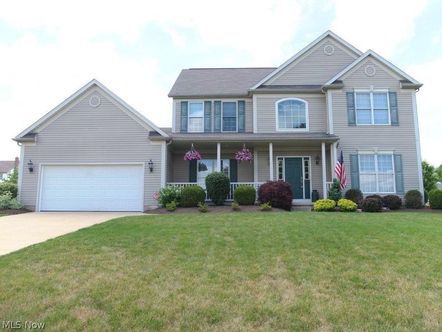 Spacious 2,496 square foot, 4 Bedroom, 2.5 bath home in a beautifully treed neighborhood. Two story foyer with tile floors, elegant formal dining room and living room which open into the spacious family room with gas fireplace. Nine foot ceilings and solid oak six panel doors on the first floor. Large kitchen with breakfast bar and pantry, dinette and first floor laundry with an abundance of storage. Large master suite with corner soaking tub, shower, his and her sinks and 2 closets including a walk in closet! Great fenced in backyard with deck and stamped concrete patio. Great home in wonderful North Canton neighborhood!