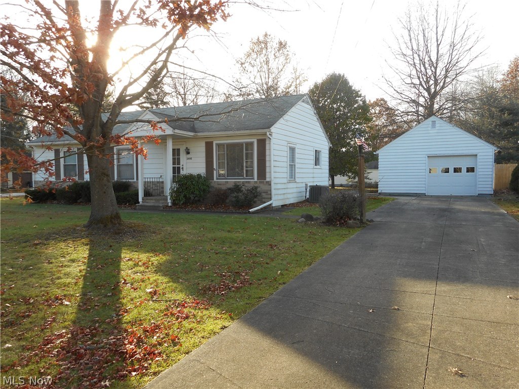 Nice, affordable 3 bedroom ranch on corner lot. Spacious living room opens to the kitchen/dining area. There's a first floor office/family room with a bay window and access to the nice deck and beautiful back yard. Spacious Kitchen offers plenty of cabinet space, appliances and built-in table/breakfast bar. Basement provides additional shower and sink; ideal for cleaning up after working outside! Fabulous 3+ car detached garage provides plenty of storage and/or workshop areas. Furnace approx 5 years young, A/C 1-2 years young. Stow schools; Kent mailing address.