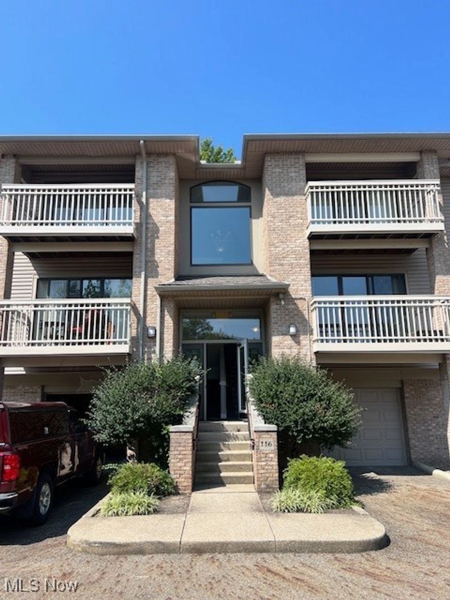 Beautiful Well maintained 2 bedroom, 2 full bath condo in a secure Building.  Spacious great room/dining room with a vaulted ceiling, lots of naltural light, and 2 balconies.  The One in the front overlooks the neighborhood and the second balcony in the back where you can enjoy a quiet wooded place to relax and enjoy the shade trees.  This condo features brand new carpet, fresh paint, updated stainless steel appliances, pantry closet and an eat-in nook with access to the back deck which overlooking the beautiful greenspace in the back.  The Primary suite has a walk in closet, owners bath with walk in shower, ceramic tile floors, updated lighting and fixtures. . The hall bathroom has a tub/shower combination, cermic tile floors and updated fixtures and lighting.  HVAC and hot water tank were updated in 2020.  The condo also features a convenient laudry room with stackable washer and dryer which is located just right off the kitchen.  The condo comes with a 1 car garage with door opener and large storage closet located in the garage . Approximatelyv6' X 5' for additional storage. The Enclave provides a quiet, private setting with easy access to I-77 and a wide variety of restuarants and shopping.  The Enclave also has a 
Clubhouse which is located in the front of the development and features a wealth of amenities, including a fireplace warmed Living Room, restrooms, an Exercise Room, Sauna and  Community Room with a small kiatchen that can be booked for events.  The outdoor Clubhouse area has a patio, firepit and grill which is pefect for gathering with neighbors and/or friends.  
This condo is the perfect blend of style, comfort and functionality.  Don't forger to check out the units large storage closet in the garage that locks for security.