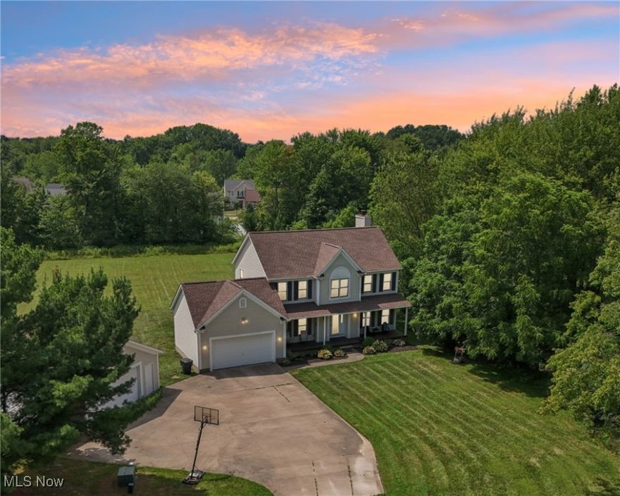 Nestled on 3.35 scenic acres in Wadsworth, this 3-bedroom, 2.5-bath home offers a perfect blend of comfort and function. The primary suite features a vaulted ceiling, walk-in closet, and private en suite bath. A dedicated first-floor office and convenient laundry add to the ease of daily living. The finished basement boasts a custom bar, workout area, and generous storage. Outside, enjoy a deck for entertaining, a cozy firepit, and an outbuilding for hobbies or equipment. Ample space, thoughtful design, and serene surroundings—this home is ready for you to make it your own.