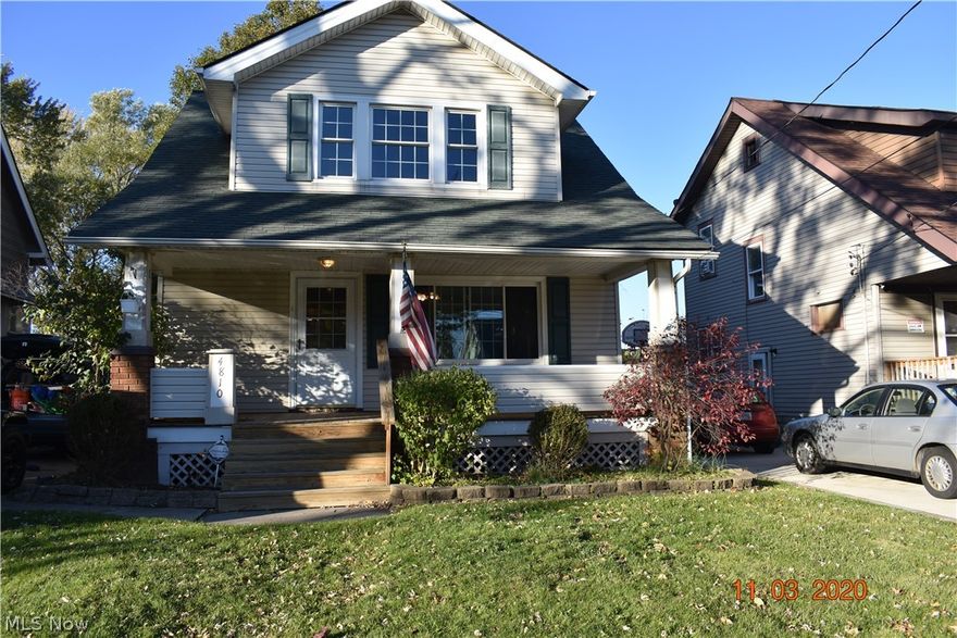 Welcome Home to this 3 bed 2 full bath colonial!  Enjoy the large kitchen with a dining room overlooking the private back yard!  The living room with a gas fireplace is an added bonus on the first floor! Be amazed by the large bedrooms!  Relax on the full front porch on those summer and fall nights!  The basement has been waterproofed and comes with a full transferable life time warranty.  This home as a new furnace, new siding and new windows throughout!  This home waits your touch!  Don't miss this one!