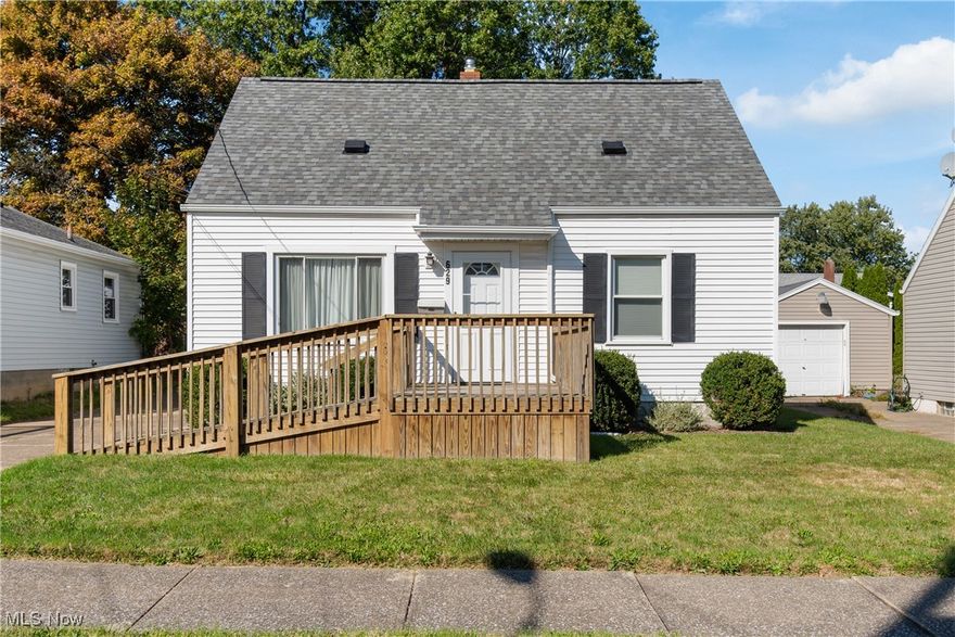 Welcome to this inviting 3 bed/1 bath cape cod style home located in close vicinity to highway access.  On the main level are a nicely sized living room with beautiful hardwood flooring, the bright and airy applianced eat-in-kitchen, the updated full bath and 2 bedrooms with hardwood flooring.  On the second level is the large primary bedroom with a bonus room that could be used as an office or dressing room.  There is a full basement with plenty of storage and the washer and dryer will stay with the home.  There have been many updates to this home!  The roof on the home was replaced in 2025.  The furnace, air conditioner and hot water tank were replaced in approximately 2019.  The deck was replaced in 2017 and the electrical panel in 2015.  All of this plus a one car garage with an attached carport.  Stop looking and make this your new address.  Call to schedule a showing today!