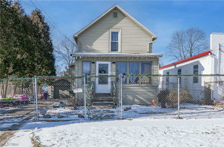 Welcome home to 158 Auble Street! This cozy colonial is conveniently located near downtown shops and restaurants and offers 2 bedrooms, 1.5 bathrooms, a fully fenced in yard, and more! Enter through a large enclosed front porch and into your main living area. The living room, dining room, and kitchen all boast newer luxury vinyl (2016). Your kitchen comes complete with all appliances, (dishwasher 2023). The half bathroom finishes out the main level. Upstairs you will find two bedrooms with ample closet space, a full bathroom, and additional closet in the hallway. The lower level offers loads of storage space along with a laundry area, (dryer 2020). Your fully fenced in exterior features a large backyard and a detached garage. Notable updates include: roof, HWT, A/C, electrical panel (2012). Perfect for first time homebuyers or investors! Don't miss your opportunity to own this home. Schedule your private tour today!