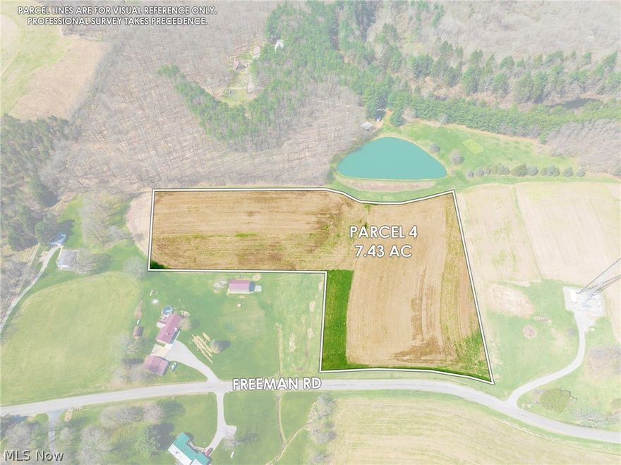 Onsite auction Saturday, May 16th at 12:00 PM. 7.43 Acres of tillable land with approx. 400’ of frontage on Freeman Road.