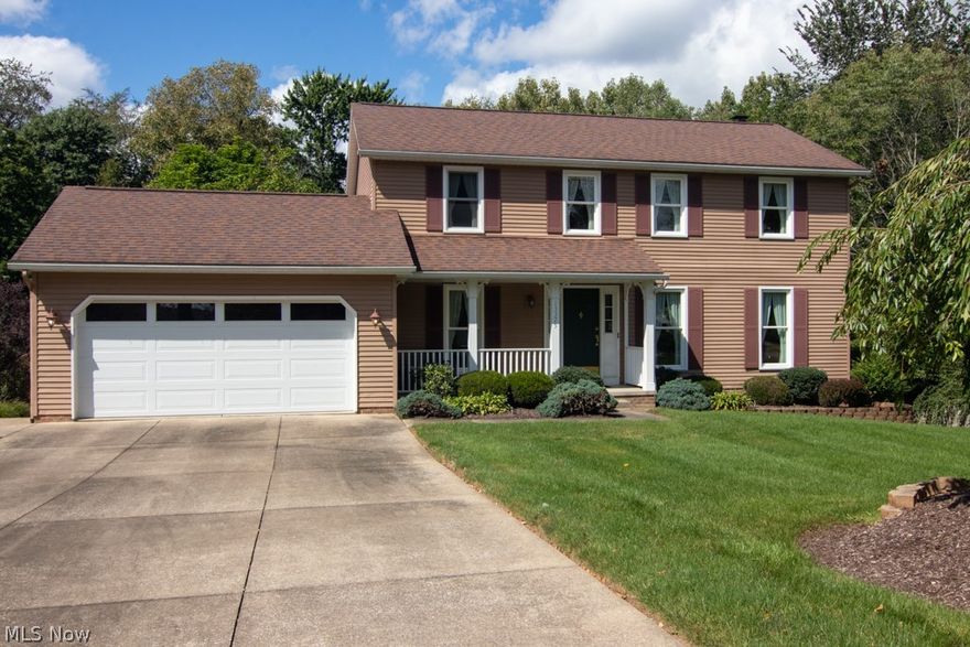 This well cared for; one owner home is located in the desirable Peppertree Estates.  It features over 2000 sq ft. of living space with 4 Bedrooms, 2 1/2 Baths, living room & cozy Family room with fireplace.  The home boasts a large eat-in kitchen with granite countertops, formal dining room, 1st floor laundry, finished rec room in the walk-out basement, and a 2 car attached garage with opener, electric and drain. The deck features a retractable awning and overlooks the large serene backyard with a creek.  Please excuse the clutter as the seller prepares for an estate sale. (9/23-9/26)  Chairlift to stay.