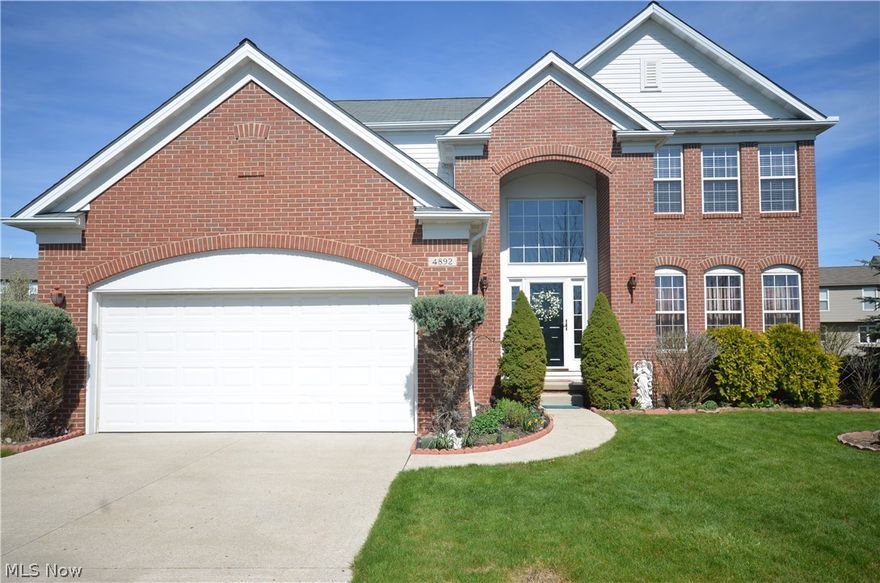 Call’s Farm opportunity! Spacious 4 bdrm in prime location right across from neighborhood park/playground w tons of upgrades. 9 ft ceilings throughout the 1st floor, Brick front, rare oversized 2 car garage w storage. Hardwood 2 story foyer w turned staircase & new chandelier. Massive “flex space” liv rm & big formal dining rm. Sprawling eat in kitchen-massive island w breakfast bar, new porcelain tile floors, tile backsplash, raised panel extra-tall cabinets w crown, desk area & bayed dinette w triple-wide slider- great daylight & access to deck w vinyl railing. Sunken great rm w brick raised hearth wood burning fireplace & wall of windows. 1st floor ½ bth. 2nd floor laundry for convenience w sink, cabinets & counter. Spacious cathedral master suite w glam master bth- 2 sink vanity w drawers, garden tub, 2 walk in closets & private commode. Additional full bth is big w 2 sink vanity & tons of drawers & shower/tub. Massive new finished basement includes a full bth w marble floors, fram