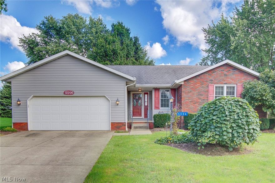 LOCATION! Wow! Just ONE minute from shopping and restaurants on The Strip. This VAULTED ceilings ranch with several SKYLIGHTS is nestled in on a QUIET cul-de-sac.  The backyard is mature and abundantly PRIVATE with farmland views.  The spacious sunroom leads out onto a large deck. Entertain in the HUGE great room with gas fireplace! Two full baths on the main level. Bonus room with attached full bathroom in the basement. This place has been loved and well cared for over the years- make it your own!