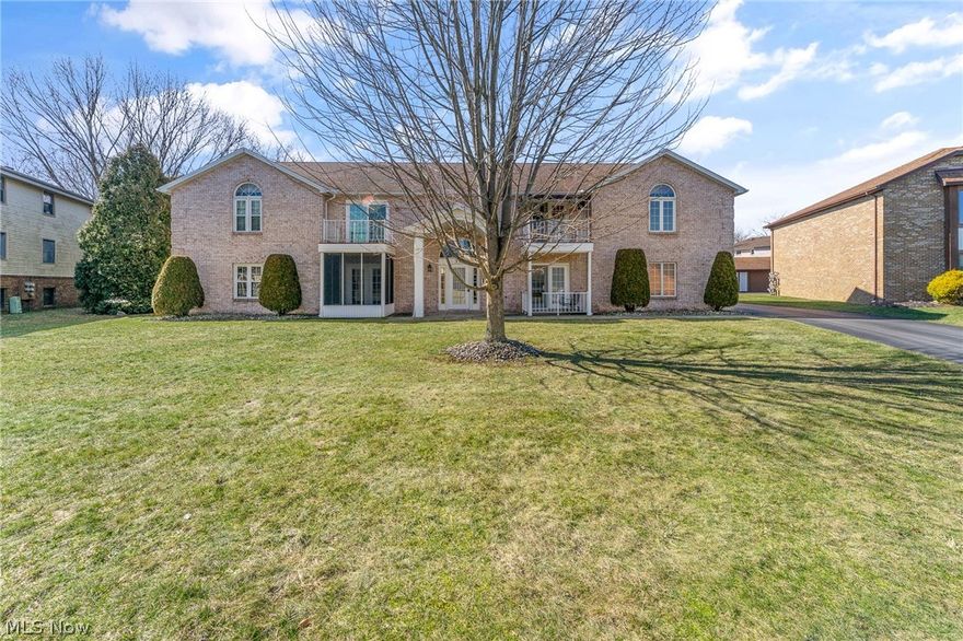 Exceptional 1 of a kind. Nearly 2100 square feet of ranch living. Custom built. Grand entrance foyer leads to great room, kitchen or bedroom wing. Everything updated and pristine. Custom porcelain tile flooring throughout foyer, great room, kitchen and den (possible 3rd bedroom). Great room is stunning with brick fireplace, wet bar and doors to the enclosed porch and patio. New white kitchen with granite counter tops, all appliances and lovely light fixture. Oversized master bedroom with sitting area, updated bath with granite countertop and walk in shower and walk in closet. 2nd bedroom is well appointed and spacious. 3rd bedroom currently styled as a den with lighted tray ceiling, electric fireplace that can stay and a private entrance to screened porch. Invisible dog fence stays. Outdoors offer 3 season room leading to a private brick patio with a pergola that stays. Views of the woods and stream of Boardman Park, no backyard neighbors. 2 car garage has a large storage area. Much furniture is negotiable. Live the life you've dreamed of right here.