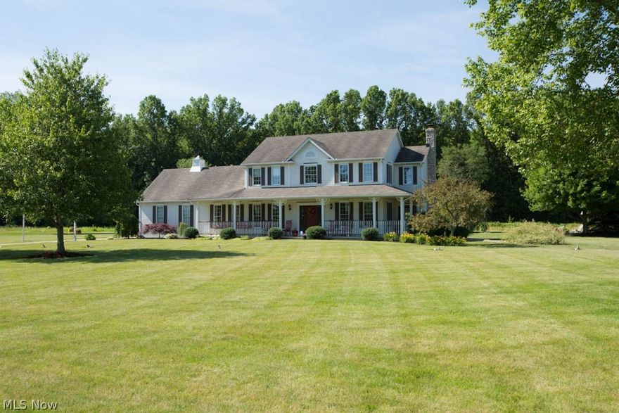 Columbia Township welcomes you to this beautiful, 2 acre, peaceful property boastfully showcasing 5 bedrooms, 3 1/2 baths, and updates throughout. As you enter the foyer greets you with bright vaulted ceilings and a stunning staircase. Large kitchen overlooking the family room, formal dining room, large study/office with built-ins, sitting room, for quiet times or gaming. Endless finished basement with entertainment room, additional bedroom with egress window, private bath, and plenty of storage. Ample space for everyone to have their own personal time. First floor laundry, 4 bedrooms up with master suite and gorgeous updated en-suite bath. This property is a nature paradise. Gather in the 22 x 22 gazebo, sit back and enjoy the pond and gorgeous wooded views.