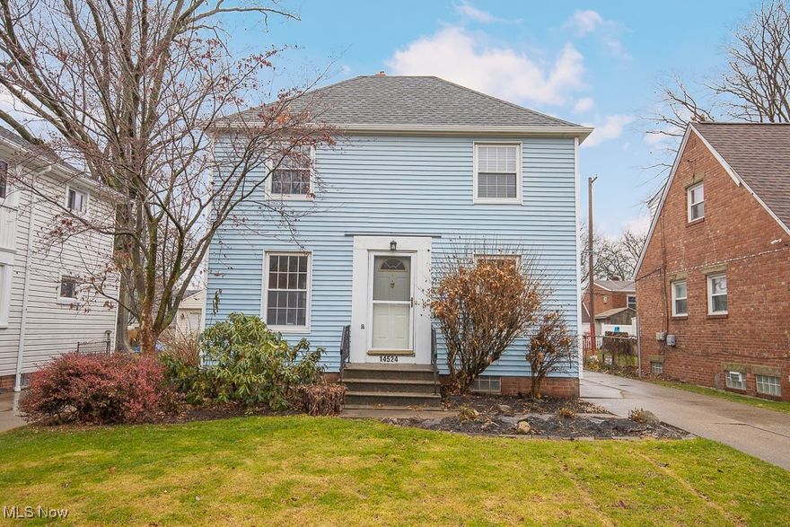 This classic Colonial-style home offers timeless appeal with modern updates, located in the desirable West Park neighborhood. Featuring three bedrooms and one full bathroom, this home combines traditional design with a comfortable, functional layout.

Upon entering, you'll notice a functioning gas fireplace for those long, cold winter days and nights. The Newer windows bring in plenty of natural light. Walking thru the dining room you will notice a functional kitchen with a eat in area.

The three well-sized bedrooms are located on the second floor, 2/3 with hardwood floors, ample closet space, and natural light. The 3rd bedroom has new carpet and new windows. The full bathroom has been updated, and a tub/shower combo.

Additional features include, a full basement for extra storage or potential living space, New hot water tank replaced in 2023, New roof in 2024, and a detached garage for off-street parking. The backyard offers a private retreat, perfect for outdoor activities or relaxation.

Located in West Park, this home is within close distance to parks, schools, and local amenities, with easy access to major highways for commuting. Whether you're a first-time homebuyer or looking for a cozy family home in a great neighborhood, this Colonial is an excellent choice.