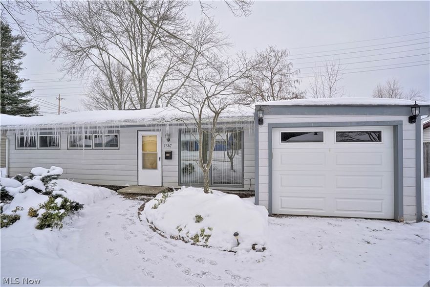 This is the quintessential ranch-style home-- easy, clean and manageable.  Sizable backyard, with sliding doors off the dining area to patio, and fully enclosed with wooden privacy fence. Floor-to-ceiling picture window allows for bountiful natural light to stream into the open living and dining areas. Convenient Laundry/mudroom area. Kitchen appliances convey to buyer. Fresh paint throughout, brand new bathtub/surround, and hot water tank about one year old. One-car garage w/ electric opener. Conveniently located right between Stan Hywet Hall and all the dining, shopping and amenities on W Market St- right behind Firestone High School. This a truly sparkling and well-maintained West Akron home.