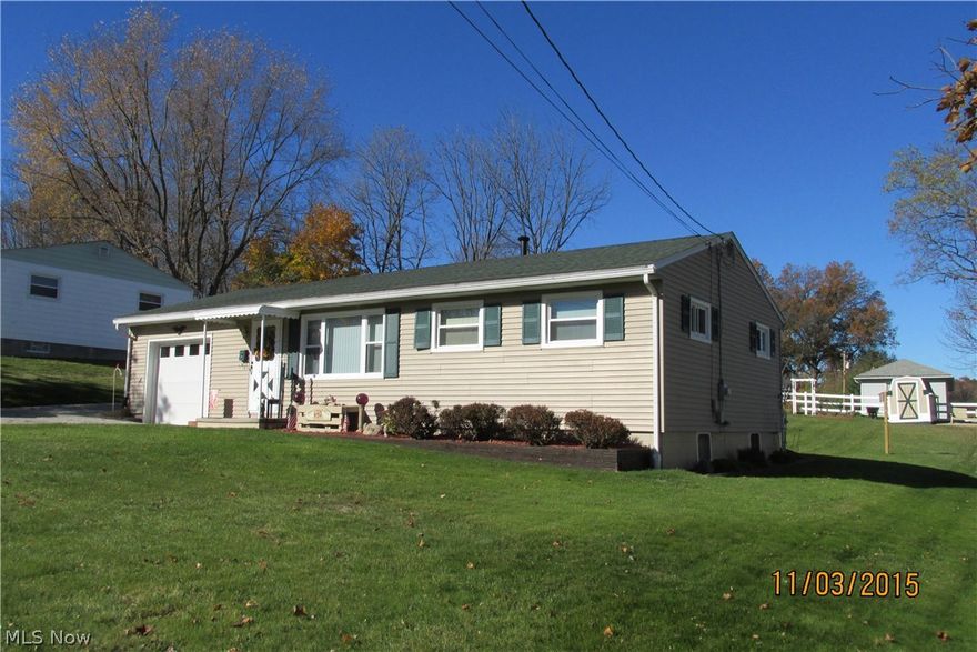Extreamly well maintained Ranch within walking distance to Rittman shopping area. Numerous updates include: 2012 roof shingles, Garage Door, 2011 furnace/ AC, water heater, refrigerator, 2007 range/ oven, 2008 windows, newer carpet in LR. Lower level has 2 finished rooms for an additional 400sf of living space. Laundry/utility room is in lower level and also contains a walk in tiled shower. The rear of home has a covered patio, planter boxes for gardening and storage shed.  An additional storage shed is located next to the garage.  All of the work has been done here and home is priced to SELL!
 Avg. Elec. $108, Avg. Gas $61 Avg Water/Serwer/ Trash $72.