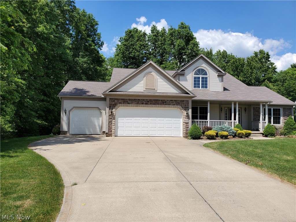 This is the home you have been waiting for! Impressive quality and floor plan offering spacious open vaulted great room with floor to ceiling stone fireplace & lots of windows to allow for natural light. The eat-in kitchen features a butler’s pantry area, walk in lighted pantry, breakfast bar, desk, lots of cabinets and counter space, newer stainless steel refrigerator & features french doors to the gorgeous all season sun room, which has skylights and a slider to the deck. Rarely available first floor master suite complete with walk in closet, double vanities, soaking tub and walk in shower. The laundry with plenty of storage and powder room complete the first floor. The second level features a loft overlooking the great room, 3 good sized bedrooms and full bath. The lower level is amazing offering 4 separate areas to make your own. The lower level offers a huge recreation room with newer laminate flooring and egress windows, full bath, office or exercise room and 2 other room