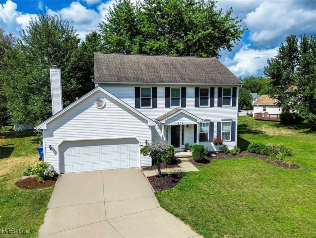 Welcome to 804 Stone Circle Dr. in the desirable Stone Creek Development!
This 4-bedroom, 2.5-bath colonial offers 1,942 square feet of comfortable living space plus a partially finished basement, perfect for today’s lifestyle needs. Inside, you’ll find a bright and open layout with hardwood floors flowing throughout the family room, kitchen, dinette and hallway. The updated kitchen (2023) features granite countertops, subway tile backsplash, a new undermount sink and faucet, and newer range and dishwasher. The kitchen opens seamlessly to the cozy family room with fireplace and just off the dinette you can escape to the backyard with brick patio. Whether indoors or out, you have great spaces for gatherings and cookouts. The home has been freshly painted (2022) in key areas, including the first floor and the owner’s suite. Upstairs, you’ll find four spacious bedrooms. The two full baths are generously sized and both include double sinks for convenience. The partially finished basement provides 700 square feet of versatile space – whether you envision a rec room, gaming space, playroom, or home office, it’s ready for you. The home is set on a cul-de-sac in a walkable neighborhood, perfect for evening strolls. Additional updates include Roof (2012) and A/C (2017). The back yard shed adds nice storing space for the garage overflow. Located just minutes from shopping, restaurants, and freeway access, this home combines modern updates with everyday comfort in a fantastic community.