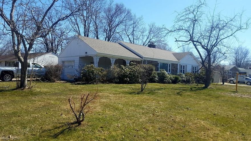 Wonderful, solid 3BR, 2 BATH Ranch on a corner lot... with tons of improvements...Central Air; Newer roof 2010; New carpeting 2017; Newer furnace 2012;  New windows 2017;  hot water tank around 2012. Great Room Addition featuring hardwood Floors and Pella Windows 1990s;  New carpet throughout .First floor appliances stove and refrigerator 2015 stay. Gas Fireplace. Complete kitchen in the full basement, appliances to remain...large finished Rec Rm.. Located Near Kent State University and walking distance to the Lake!