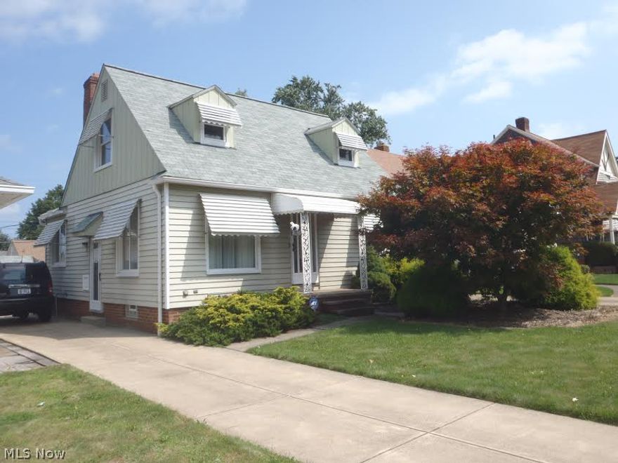 Nice 3 bedroom Cape Cod in a great location in Parma close to shopping, Metro Parks and I480 and restaurants. 2 bedrooms down, 1 with sliding door going to landscaped large rear yard. Bedroom up has a 1/2 bath off is it and plenty of storage. Eat in kitchen is larger then most and has many cabinets and large windows and patio door for plenty of natural light. Kitchen has patio doors going out to small deck and stairs to patio. Basement is finished and has built in cabinets. *central air* Updated electrical, replacement windows/ 1st floor carpets are installed over hardwood floors that have always been carpeted. newer Driveway * Roof is 4yrs old. Open Sunday 9-21 from 1-3