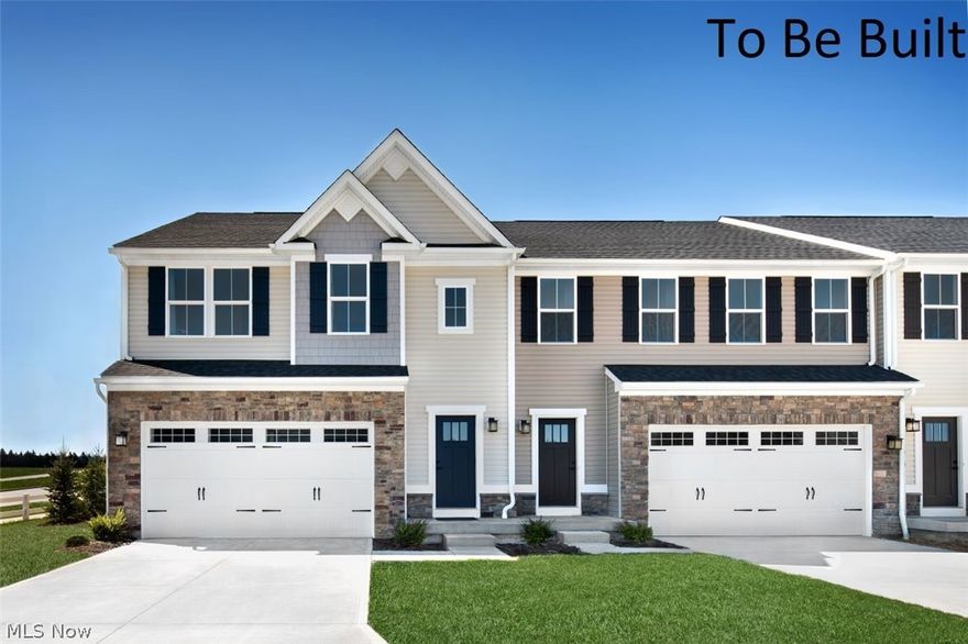 Whether you’re looking for your first home or want brand new everything, you can find it at Hillshire Woods in Concord Township. This ultimate convenient location is 2 minutes from Route 44, I-90, shopping, and dining!  This beautiful NEW Rosecliff townhome radiates elegance by blending sophistication and low-maintenance living.  It sits in one of the most DESIRABLE locations in the highly desirable Riverside Local school district. This desirable end unit home has stone accented cottage style exterior. The open concept living makes entertaining a breeze with a large island as the heart of the first floor.  HGTV inspired designer finishes including slate appliances, they even added a washer dryer, quartz kitchen and bath counter-top, luxury 42” kitchen cabinets.  This home has a 2 foot extension and a country kitchen offering even more space!  Upstairs the owner’s suite includes a huge walk-in closet & en-suite bath with comfort height double vanity.  A convenient 2nd floor laundry make
