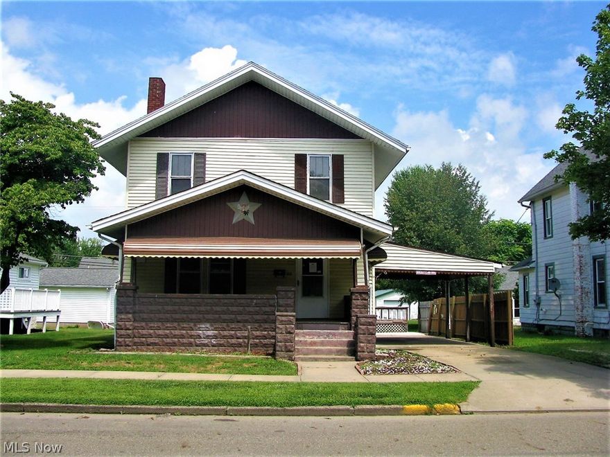 This 3 bedroom home is just waiting for its new owners.  Outside the home boast a concrete drive, attached carport, above ground pool, patio, and an oversized 3 car garage with concrete flooring and alley access.  Once inside the home you will enjoy the large living room with laminate flooring and fireplace, formal dining room, country kitchen, first floor laundry, and first floor home bath.  Upstairs there are 3 bedrooms with ample closet space and a bonus room that is plumbed for a full bath.  Do you need extra space?  Down in the basement there is plenty more square footage that is waiting to be finished and plumbing for a shower.  All of this is located in the Ridgewood School district.  Call today to stop in and take a look.