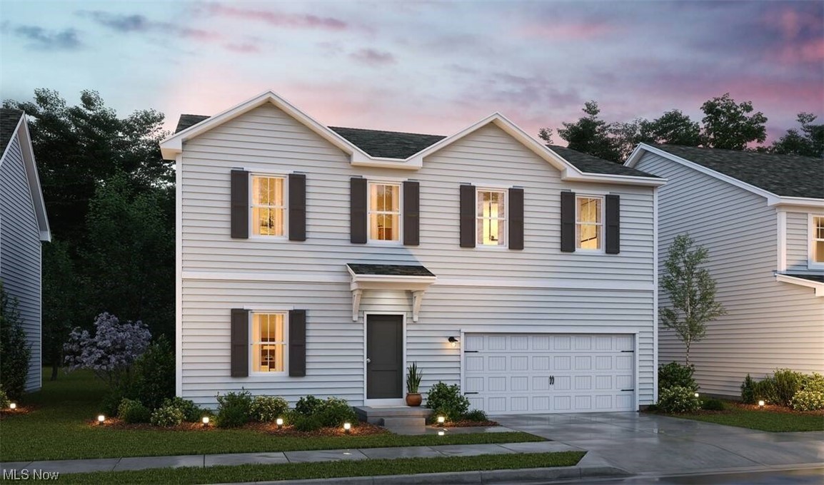 Our gorgeous QUICK MOVE-IN Water Lily has an open floor plan, 2486 square feet, 5 bedrooms, and 3 full baths. This home has major curb appeal with exterior stone, carriage style garage door with black hardware, and vertical siding accents! Having a 1st floor bedroom with full bath is perfect for guests or in-laws staying the night. A versatile flex space off the entry can be used as a home office, playroom, or a formal dining room. This well-appointed kitchen will impress the HGTV fans in your life! Stainless-steel appliances, floating shelves, granite countertops, oversized island with seating, beautiful dark stained cabinetry with hardware, and a huge pantry. Enjoy cozy winter nights in front of your gas fireplace watching your favorite show or reading a book. Retreat after a long day to your large owner’s suite with spa-like bathroom with walk in shower and private water closet. The owner’s suite has not just 1, but TWO walk-in closets! No more carrying laundry up and down the steps with your 2nd floor laundry! The loft area perfect for the kids to have their own space to game with friends or as a homework area with desks. Booth Farm is just 15 minutes away from all major shopping in Mentor, and 30 minutes from Cleveland. Look no further because Booth Farm offers a low tax rate, a top-rated school district, and fantastic community amenities such as a playground, pavilion, and walking trail. Warranty included!