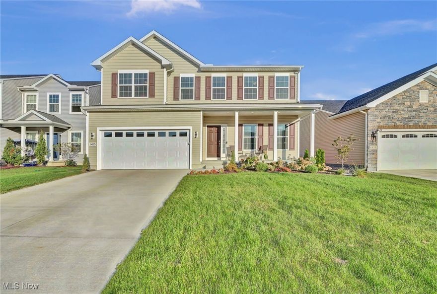 Welcome to your dream home in the highly desirable Meadow Lakes subdivision of North Ridgeville! This 4-bedroom, 3-bath home, only 3 years old, offers the perfect blend of modern design and everyday functionality.

Step inside from the welcoming covered front porch to find a well-designed layout ideal for entertaining and daily living. The spacious second-floor flex space provides endless options, whether you need a home office, exercise room, or craft space. This area adapts to your lifestyle,

Convenience meets practicality with a second-floor laundry room, and the full unfinished basement is ready for your creative vision, game room, media center, or additional living space. The possibilities are endless!

Outside, you'll enjoy professional landscaping that enhances your curb appeal and provides a serene setting for relaxation or entertaining.

Don’t miss the opportunity to own this exceptional home in one of North Ridgeville’s most sought-after communities! Schedule your private showing today!