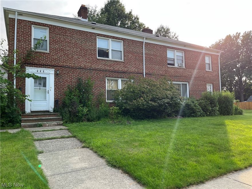 This is it!!!!  Your opportunity to own a large, brick, side-by-side duplex. This property includes both 937 Newberry which has a lease, & 938 S Green which is month-to-month.   Add this to your portfolio or get your portfolio started.    Or lease one unit, and live in the other.  Let your tenant pay your mortgage.  2 homes for the price of one.
Each unit is about 1682 sq ft, with separate entrances and basements, and each has 3 bedrooms, 1-1/2 bath, fireplace in the large living room as well as the basement,  with formal dining room, hardwood flooring, and eat-in kitchen.  White Stove/refrigerator are included.  Both units have a garage space.
Amenities include Euclid Creek Park - just across S. Green, a great place for biking, walking, or a drive.   Very easy access to public transportation (with a bus stop in front of 938 S Green)  Shopping, medical, restaurants, and more.   Don't miss your opportunity
