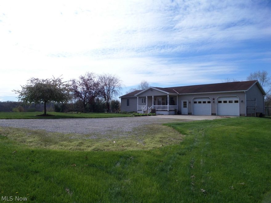 Immaculate Ranch in a `country setting`. Nicely landscaped. Lots of charm. 2 decks, vinyl railing. Large covered front porch for relaxing.  Master suite has a big walk-in closet. Full basement  with a nice family room and the remainder is just waiting to be finished. Large deck for entertaining off rear. One floor living  with a 30x30 oversized garage