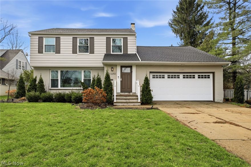Welcome to 23250 Fairmount Blvd, a fully reimagined Shaker Heights colonial renovated from top to bottom. Ideally positioned on the border of Shaker Heights, Beachwood, and University Heights, this five-bedroom, four full bathroom home offers an ideal location paired with a fully updated, move-in-ready design. Finished with high-end materials throughout, the home offers a seamless flow between living spaces. A spacious living room transitions into the dining area and into a comfortable family room with high ceilings — designed for both everyday living and entertaining. Two sets of patio doors open to the rear yard, creating an easy indoor-outdoor connection. At the center of the home, the kitchen blends style and function with quartz countertops, tile backsplash, brushed gold fixtures, stainless steel appliances, dual sinks, and an oversized eat-in island. The first floor includes two generously sized bedrooms, each with access to a beautifully updated full bathroom, along with a dedicated laundry room. Upstairs, three additional bedrooms include a spacious suite with a walk-in shower, along with an additional full bathroom. The fully finished basement offers a large recreation space, ample storage, and a versatile bonus room ideal for a home gym, office, or additional living space. Recent updates include a brand new roof and nearly all mechanical systems replaced. Complete with a two-car attached garage, this is a rare opportunity to own a fully updated home in an exceptional location.
