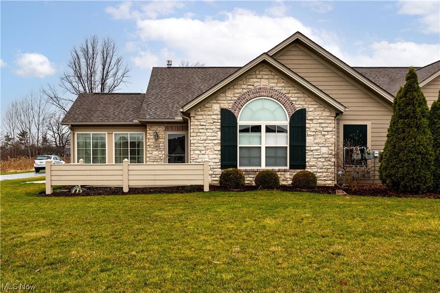 Looking for one floor living?  Set your appt today to see this sunshine filled, one of a kind end condominium with open concept living area which incorporates the sunroom including a wall of windows and the living room with a 3 sided fireplace to create a large entertaining space.  In addition, the formal dining area, plenty of kitchen cabinets and counter space, 2 pantry closets, and the square footage for an eat in kitchen table or kitchen cart for coffee bar create a dining area perfect for entertaining or daily use.  The separate laundry and additional room for storage completes the public spaces of this condo.   The condo also offers a large main bedroom with large walk in closet and an attached main bathroom and a larger second bedroom with large closet.  The full second bathroom is adjacent to the second bedroom and is accessible for use by guests.  The attached 2 car garage with storage in the attic, the close proximity to the mailboxes and the beautiful clubhouse, exercise room and summer outdoor pool make this condominium unit the best opportunity on the market.