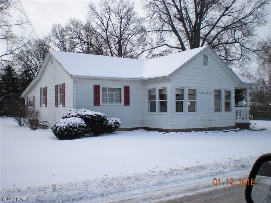 Neat Ranch w/ detached garage w/ 10x20 workshop attached.  Gas heat w/air.  Other room in enclosed porch.  Great location.  Priced to sell quickly.