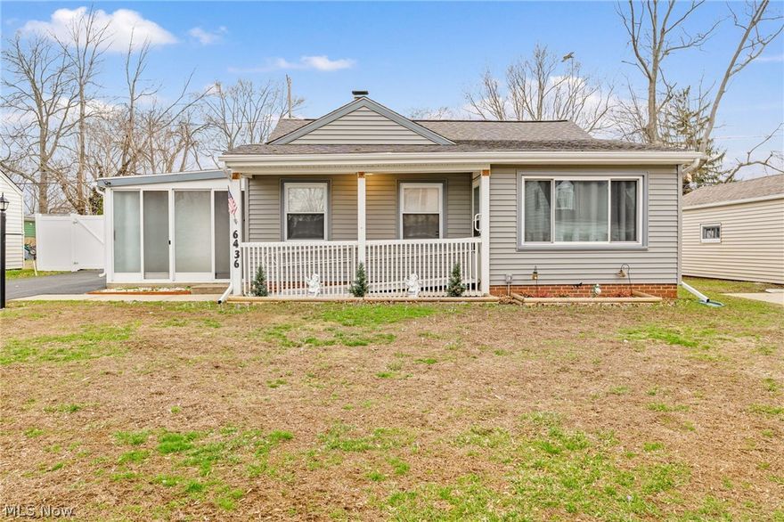 Welcome home to this charming and well-maintained ranch in the beautiful city of Mentor! Recent improvements include newer siding, fence, flooring, furnace and A/C. This move-in ready home offers comfortable living with 2 bedrooms and 1 full bathroom, making it the perfect choice for those seeking single story living.  Inside, you'll find a cozy living room space with vinyl flooring that leads into the kitchen and laundry room area for added convenience to everyday living. Also, enjoy a walk-in shower that has been recently added to the bathroom. Outside, a 2-car detached garage and full privacy fence highlight the backyard which is ideal for privacy, pets, or outdoor relaxation.  Located near Lake Erie and in the Mentor School District, this home offers a great opportunity to own a move-in ready property in a highly desirable area! A home warranty is also included for added peace of mind. Schedule your showing today to see all this home has to offer!