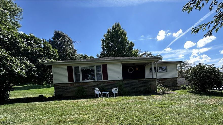 This well-built and well-maintained ranch home sits on 3.9 +/- acres. You will find this home has TONS of storage. Pull into the carport walk directly into the finished basement and see the large eat-in kitchen. There is a full bath, and a separate laundry room complete with a washer and dryer. a bedroom, and a cozy living room with a gas fireplace to cozy up to. On the main floor, you will find a large living room perfect for those large family gatherings. One full bath, 2 bedrooms, and a bonus third room for office or hobbies with TONS of storage. The kitchen has a peninsula and large pantry closet and a separate dining area with all appliances staying with the home. This property has a  30x40 Morton Building with concrete floors and electricity. There is also a large storage building in the backyard, perfect for a she shed! The home is selling AS IN condition and the seller is reserving mineral rights. Cash or conventional.