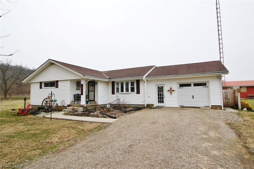This 3 bedroom ranch home  with 1.46 acres , 3 bedrooms and 2 full baths, has so many update , new kitchen cabinets and corian countertops , all new flooring throughout , finished basement b-dry  with full bath and new septic system in 2018, 24 x 32 pole building , 200 amp service, windows, hot water tank, blown in insulation, water softener, back porch roof  all new . Generac generator installed 2019, first floor laundry