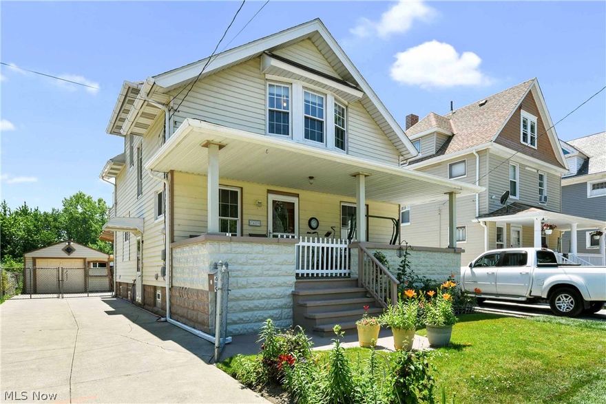 Welcome home to 3409 Highview Ave! This meticulously maintained 3 bed 2 bath home adjacent to the Cleveland Metroparks Zoo and
Brookside Reservation valley is centrally located minutes from downtown Cleveland, Ohio City, Tremont, and much more. The front of
the home greets you with a charming covered front porch and well landscaped yard. Inside the open living space boasts refinished
hardwood floors throughout the foyer, living and dining rooms while the sliding glass doors lead to a covered back porch. The large eatin kitchen is perfect for entertaining while preparing a meal. Upstairs you'll find 3 spacious bedrooms each with its own walk-in closet,
as well as a full bathroom with updated vanity. The lower level offers another full bathroom, laundry area, and enclosed bonus room!
The home features numerous updates including newer central air, electrical panels, windows, roof, and oversized concrete driveway
with carport and additional water line access. The garage has a separat