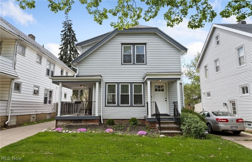 Just minutes from downtown, this updated Lakewood colonial is nestled in one of the most sought-after neighborhoods on Cleveland's vibrant West side. The welcoming front and side porches provide the perfect spots for savoring your morning coffee or unwinding in the evening. Inside, you'll find a modern kitchen featuring newer cabinets, granite countertops, a stylish stone backsplash, and stainless steel appliances. The bathroom has been tastefully updated with a marble floor, while the living and dining rooms exude warmth with their beautiful hardwood flooring. The third bedroom, conveniently adjacent to the main bedroom, serves as an ideal space for a home office or nursery, allowing for versatility to suit your needs. Outside, the backyard is a hidden gem, featuring a stamped concrete patio, perfect for hosting outdoor gatherings and summertime cookouts. This home has been freshly painted throughout and includes all appliances, including the washer and dryer, as well as a home security system for your peace of mind. Call now to schedule a private showing today! Open House Sunday 05/05/2024 1-3pm.