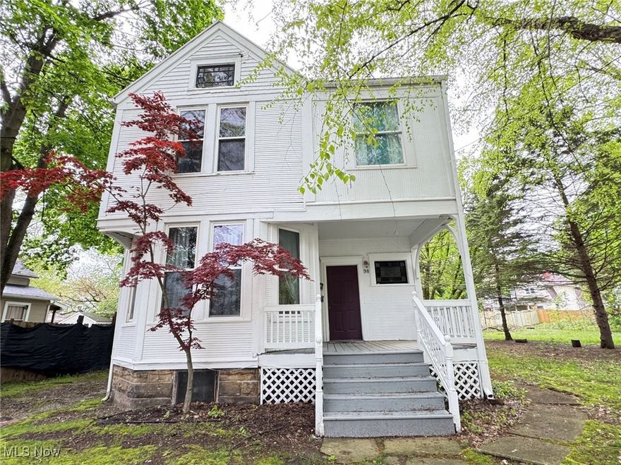 This is currently being used as a duplex. Both tenants are month-to-month. This property would convert back to a single family pretty easily as the original foyer entrance with beautiful staircase and stained glass window is still perfectly usable. The upstairs kitchen could be converted to a second floor laundry room. The second floor living room would could be used as a common area or put up a wall and make another bedroom. The basement has a stone foundation. There is an extra lot adjacent to the north (right side when looking at the property) that is included. The furnace is old. This would make a fabulous single family residence with lots of room.