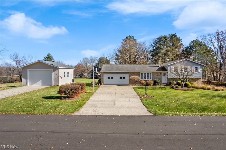 Welcome to your dream home in North Canton, nestled within the prestigious Jackson school district! This captivating split-level residence offers three generously sized bedrooms with the potential for a fourth, making it an ideal space for growing families or those seeking a home office. Boasting two bathrooms, family room with wood burning fireplace, and a delightful sunroom, perfect for enjoying the changing seasons. The kitchen, living room, and dining room showcase beautiful hardwood floors, adding warmth and sophistication to the living spaces. With an inviting aesthetic throughout, the home sits on an expansive lot of nearly two acres, providing ample outdoor space for recreation and relaxation. In addition to the attached garage, the property offers an extra 24x32 detached garage and a convenient garden shed, fulfilling all your storage needs. With a legacy of care spanning 45 years, the sellers have meticulously maintained this residence, making it a truly cherished home ready for its next chapter. Welcome to a place where memories are made and traditions begin. Don't miss the opportunity to make this North Canton gem your forever home!