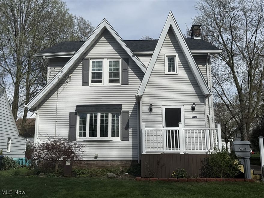 Immaculate colonial in desirable Cuyahoga Falls on a quiet street with a fenced-in back yard! Move-in ready. Spacious living room with custom oak fireplace mantel and wood-burning fireplace. Kitchen features include oak cabinets, newer countertops, newer appliances, and an eat-in area. Entertain guests in the well-lit dining room that features hardwood floors and ceiling and bay windows. Updates include a new range in 2024, a brand-new front porch and roof in 2025, and a new HVAC system in 2020. Dry waterproofed basement with transferrable warranty. Extra wall insulation keeps the utility bills low. Extra-large two-car detached garage and quiet patio area to relax and enjoy. Make this your home today.