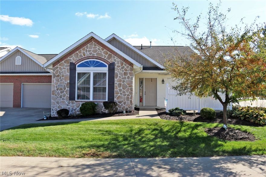 Orrville Condominium in a great location. The association offers a beautiful clubhouse that you can schedule to use for meetings, baby showers or any small gathering. Beautiful exterior with a nicely sized private patio space that can be used for grilling and lounging. Inside the front door you'll find an open floor plan and can see the living, dining and kitchen spaces all open and inviting. Guest bedroom is located at the front of the condo and offers fantastic natural lighting. Master bedroom is nicely sized and has a master bathroom with double sinks and walk in closet. Owners have loved one floor living with no steps. Convenient floor plan with just over 1,200 square feet. Two car garage has extra storage and still plenty of room for both cars. Come take a look at one of the nicest condo associations and all it has to offer.