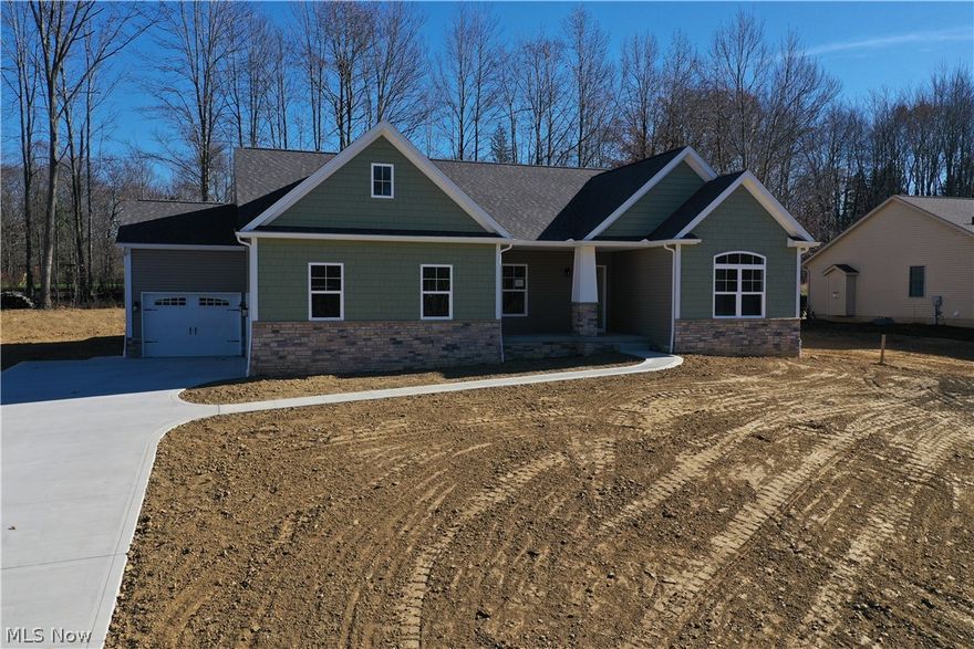 What a gem! New construction with beautiful views, a three-car garage, and a covered porch to enjoy on warm summer nights. This high-quality home has over 2,000 sq ft of bright, airy, & spacious living space. This three-bedroom ranch features a master suite with a full tile shower, a spacious walk-in closet, and tall double-sink vanities. Guest bedrooms and a private office are located in the front, away from the master suite. The great room features beautiful views with a gas fireplace to make this space cozy and warm. A large kitchen is complete with an oversized island that is wonderful for entertaining and holiday gatherings, loads of cabinetry, and stainless appliances accented by granite counters and a tile backsplash. Completing this home is a laundry room with built-in storage and a finished rec room in the basement. Quality throughout this home is nestled in a beautiful allotment with easy access to the freeway. Make an appointment for your private showing today!