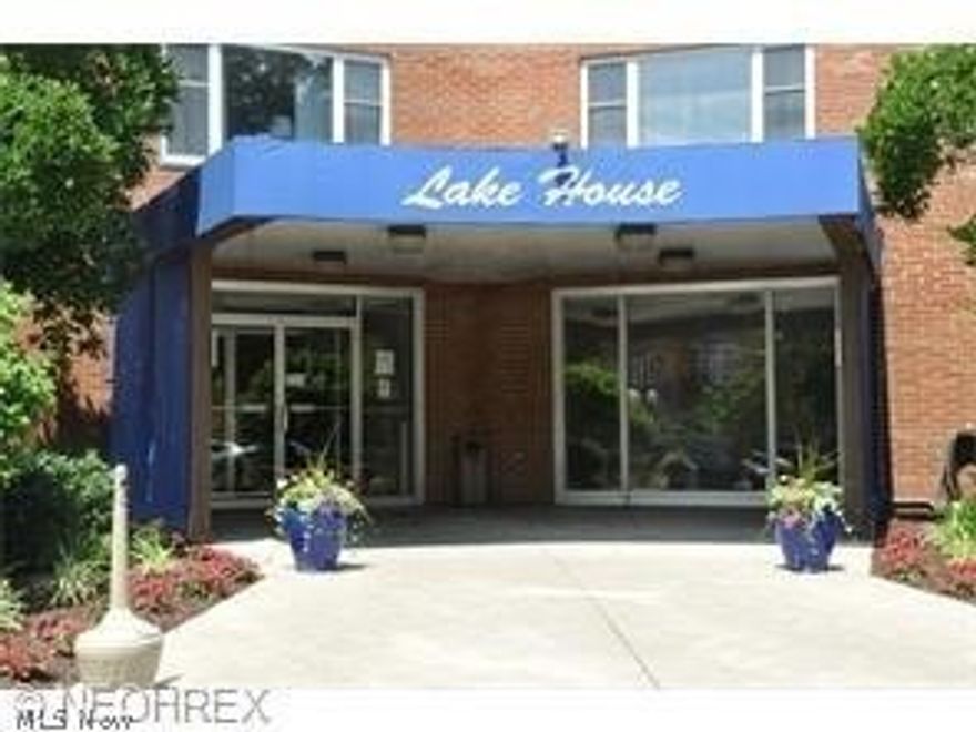 #312 - Experience serene panoramic beach house views of sweeping Lake Erie water and Cleveland's downtown city lights display from your lovely northeast corner three bedroom suite converted to a spacious open one bedroom plus den in Lake House Condominiums.  Suite could easily be converted back to original floor plan. Freshly painted in today's colors. The kitchen is open to the living room and features white appliances and white cabinetry. Bathrooms have been beautifully updated. One heated underground deeded garage space #81 included. Lake House offers a lovely rooftop deck for sailboat and fireworks viewing, an outdoor swimming pool, picnic area with tables and grills, workout room, on-site laundry, banquet room and beauty salon, and car wash bay. Reception desk is open Monday through Friday from 8-8 and Saturday and Sunday from 10-4, with manager on site. Maintenance fees include electric, gas, heat, central air, and water & sewer. Schedule a time today to view this sensational suite!