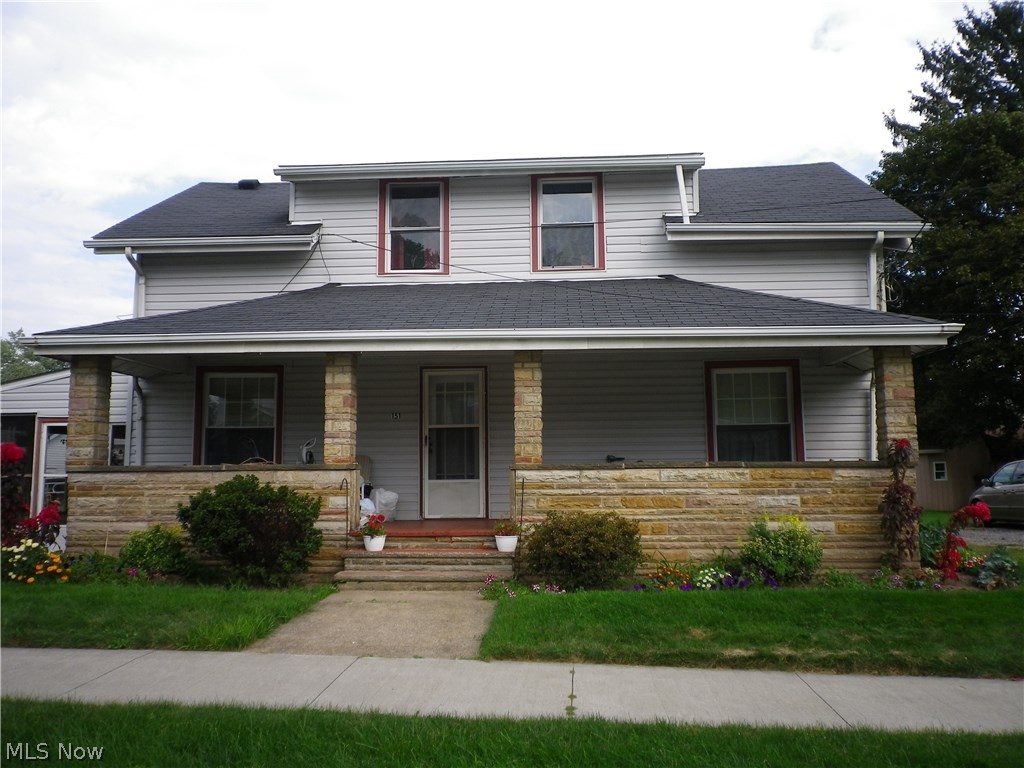 151 Hilbish Ave in Akron Csd. Investment property offering four total units with a two car detached garage. Each unit has private access doors and sitting areas. A large front porch and large screened in patio area. Two driveways on either side of the property (map included in supplements), one driveway is paved the other is gravel. The main duplex has vinyl replacement windows, roof replaced approximately 8 years ago. Main floor unit has a large eat in kitchen, two nice size bedrooms converted to one at this time. The 151 1/2- stand alone ranch style unit has been updated with a new furnace (48.00 mo./Budget). A holding tank was installed to help with water pressure to the unit. An out building/shed for extra storage. The vacant lot next door 161 Hilbish Ave is owned by seller and for sale also. Selling AS IS - No repairs to be made by sellers. Utility costs Gas/budget- $124mo. Electric- $125mo. Water Sewer- $220mo
