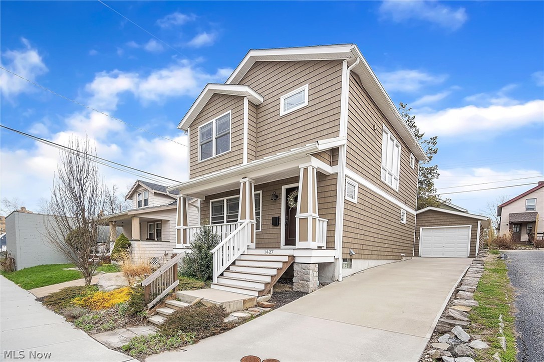 Welcome home to this modern Craftsman style home. Mature landscaping and spacious front porch create an inviting first impression. Through the front door you are greeted by gleaming hickory hardwoods and unique accents throughout including stylish tile entry, wood built-ins and custom wooden staircase. The living room is flooded with natural light through the huge front windows and flows right into the kitchen. Perfect for entertaining, the kitchen boasts granite countertops, stainless steel appliances, subway tile backsplash and a large island to gather around. The first floor is finished off with a large multi-function pantry/closet and half bath. On the second floor you will find the beautiful owner's suite with a large subway and marble tile shower, double vanity and programmable heated floors. The second floor also features two additional bedrooms, full bathroom and laundry closet with washer and dryer included. The basement is unfinished with a lot of potential to be finished as