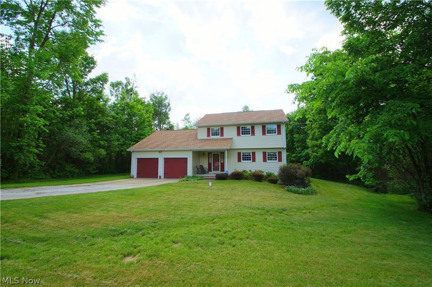 Meticulously cared for and updated 4 bedroom 2 1/2 bath Munson Colonial on private park like setting. Enjoy a tranquil setting and peace of mind with pride in ownership throughout this home featuring; freshly remodeled full baths with tile showers, open eat-in kitchen, dining room with trey ceiling, quiet and peaceful nature views from the enclosed patio. Family room offers a cozy wood burning fireplace with newer masonry chimney in 2012. Major update in this highly efficient home includes 2009 Timberline roof & newer insulation. Must see and an extremely well cared for home on this very quiet street in Chardon Schools and right around the corner from Notre Dame.