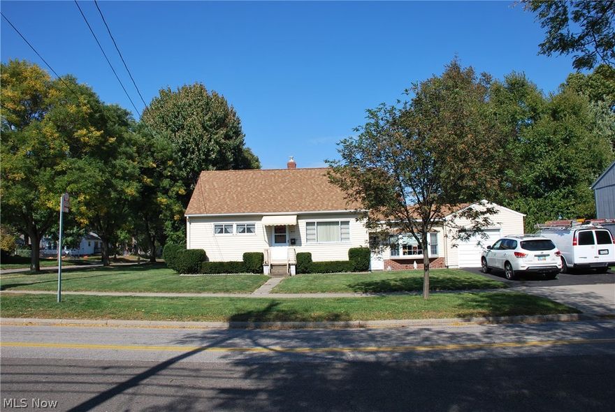 Awesome home to settle an estate. This home has a great layout and newer roof, and furnace and air conditioner! The large Living Room was being used as a Dining Room since there is an additional Family Room flanking the eat-in kitchen with all appliances! The laundry was brought upstairs for all 1st floor living, can easily be taken back to the basement if Buyer desires. 2 Bedrooms and full bathroom on 1st floor with large open cape upstairs with plenty of space for 2 bedrooms. There is hardwood and carpet as well as som tile and vinyl. The back yard is fenced in and the home sits on a corner lot. The garage is a one car with an electric opener. The basement was previously finished and has a bar area and needs some t.l.c. but easily ready to go. Priced to sell, ready to go!