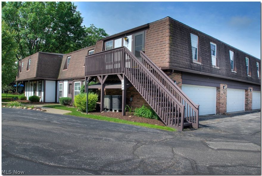 Enjoy maintenance-free living in this one bedroom condo in the desirable King James community. Spacious, bright living room, eat-in kitchen with appliances, and king-size bedroom with walk-in closet. Stackable washer/dryer included. Heat pump and air conditioner (2011), hot water tank (2015) refrigerator (2011). Shared garage below unit (right side) with storage cupboards. Exterior staircase leads to porch on second level. King James residents enjoy Regency Club pool, party room, gym and tennis court. Reasonable monthly fee, leasing permitted, dogs allowed. Conveniently located near retail, highways, Crocker Park, and all the amenities Westlake offers!