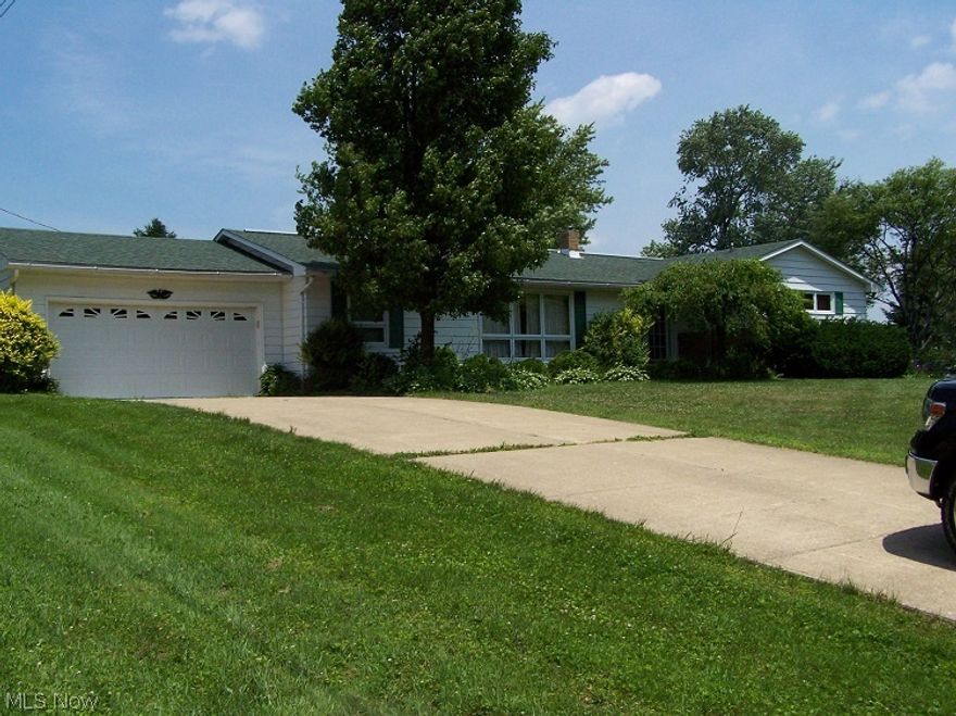 Nice Ranch Home with 3 Bedrooms and 1 1/2 Baths, full basement, shed, covered porch, 2 car attached and 2 car detached, public water and septic system.  
Motivated seller, carpet allowance maybe negotiated.