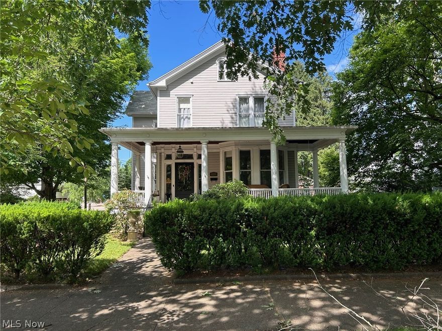 In the 1870s, many of Marietta's prominent citizens & distinguished leaders lived in gracious homes overlooking the Park & Muskingum River. One of Marietta's oldest homes, this Italianate/Victorian home dates back to 1873 when built by a riverboat Captain for his wife so that she could see his ship returning from sea. Towering trees watch over this large 12 room home with a full walkout basement. The spacious front parlor, living room & dining room have working gas fireplaces. Kitchen & breakfast rooms offer wide-pine flooring. Two open-railed staircases lead from the main floor to the 5/6 bedroom second floor. This home has documented history that shows it has been family-owned for 130 years. This home is a show-stopper with so many superb details: wonderful high ceilings, pretty hardwood floors, magnificent mantels & gorgeous moldings throughout. Find comfort & serenity relaxing on the 14 x 35 front porch in your rocker or swing overlooking Muskingum Park & River. Or take the short walk to shops beautiful downtown Marietta's quaint stores. Large corner property on three city lots. Has a single-car detached garage but plenty of room to build bigger. 74 ft. of frontage on Front St and 170 ft. on Scammel with off-street parking. Property can be commercial. In fact, the house is pictured in the popular watercolor "Sunday Visitor 1875" by Michael Dickinson. Home being sold "as is".