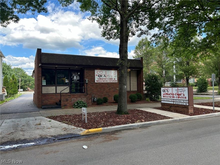 The turn-key office building is currently being used as a Drs. office.  Endless possibilities. The building was completely remolded in 2013. roof, plumbing, electricity, infrastructure.  The site offers a wrap-around driveway with alley access also.  7 plus parking spaces and 2 handicap spots.  Handicap lift.  4,008 sq. ft. with partial basement with man door. Inventory is priced separately.  7 exam rooms, 2 handicapped bathrooms, kitchen, utility room, work station, reception area,
